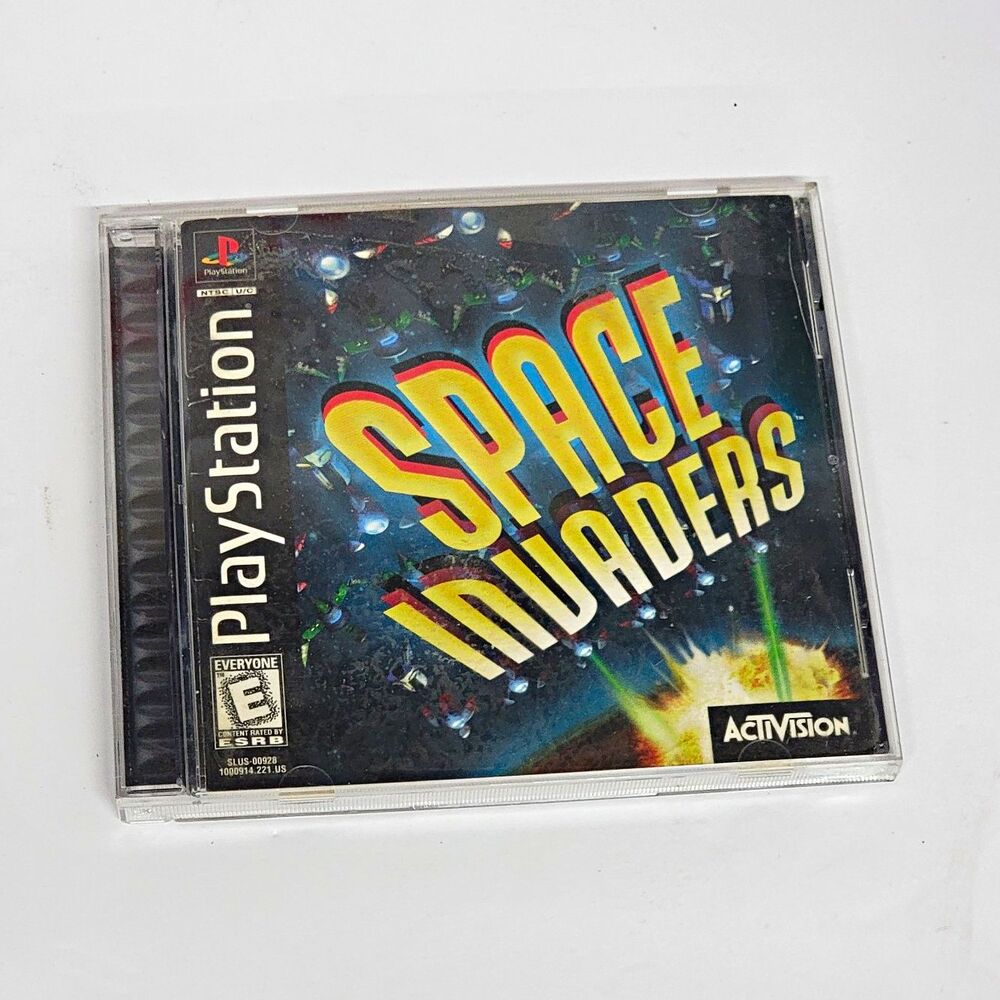 Space Invaders (Sony PlayStation 1, 1999) PS1 Black Label CIB - As Is / Untested